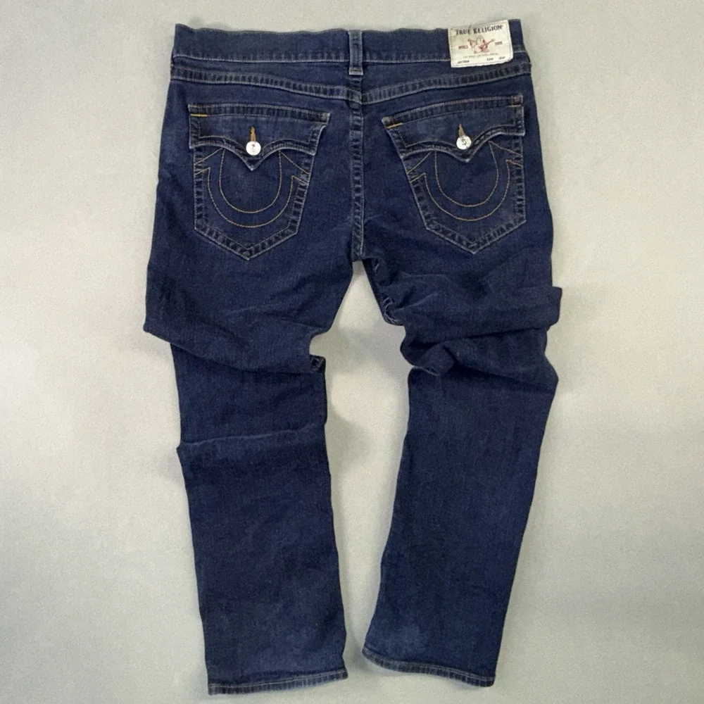 Men's True Religion Ricky Relaxed Straight Jeans Blue Size 38